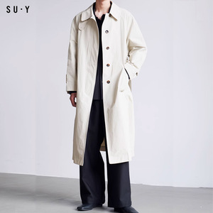 Nuovo trench neutro leggero semplice cappotto lungo da <span class=keywords><strong>uomo</strong></span> trench - Product Image 3