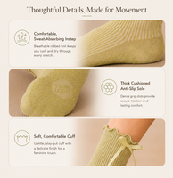 Chaussettes antidérapantes OEM pour femmes, chaussettes de yoga en coton respirant avec nœud papillon, design personnalisé, logo, chaussettes de Pilates ODM