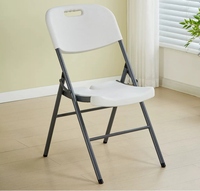Chaise pliante en plastique blanche pour banquets, fêtes, mariages, facile à ranger, chaise pliante en plastique pour le camping, chaise pour événements