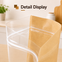 Sachets Doypack en papier kraft de qualité alimentaire pour thé, résistants à l'humidité et à la poussière, avec fermeture zip, pour snacks, bonbons et noix
