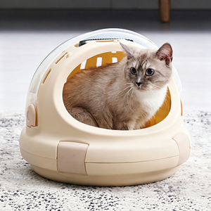 USMILEPET Caisse de transport pour chat en plastique, double tapis, très vendue, pour le voyage - Product Image 3