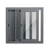 Ventana Corredera Comercial de Tres Vías con Doble Acristalamiento y Marco de Vidrio Moderno de Aleación de Aluminio California Villa