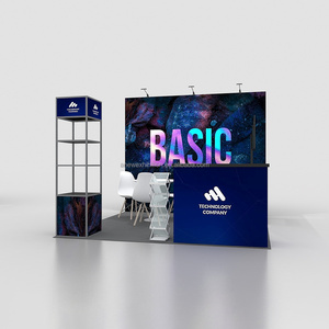 A-NEW AN-10x20 argent aluminium personnalisé Tension toile de fond stand d'exposition-Portable écologique résistant aux flammes assemblage <span class=keywords><strong>facile</strong></span> - Product Image 2
