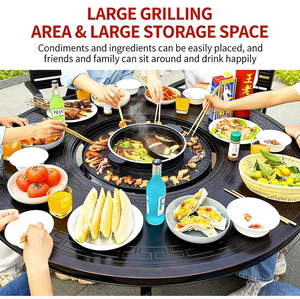 Ensemble de table de jardin <span class=keywords><strong>pour</strong></span> l'extérieur, cadre en aluminium, table de repas <span class=keywords><strong>pour</strong></span> balcon et <span class=keywords><strong>barbecue</strong></span> - Product Image 2