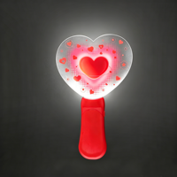 Bâtons lumineux LED en forme de cœur de 9 pouces en gros, baguettes lumineuses en acrylique personnalisées pour concerts et événements, fournitures de fête, cadeaux promotionnels