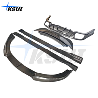 Kit carrosserie en fibre de carbone véritable avec lèvre avant, jupes latérales, diffuseur arrière et spoiler pour Porsche Panamera 970.1 2010-2013