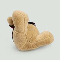 Ours en peluche de Noël personnalisé de 21 cm avec chemise à carreaux rouges et impression en relief pour la décoration de la maison pendant les fêtes