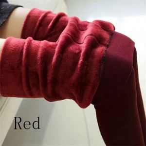 K1369 Women Mid Waist Casual Woven Thick Fur Warm Winter Leggings 400g Spandex/Nylon Pants Anti-Bacterial Ankle-Length Letter - Product Image 2