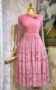 Abito Plissettato Vintage Miyake 2025 <span class=keywords><strong>con</strong></span> Collo Asimmetrico, Taglie Forti, Tinta Unita, <span class=keywords><strong>Gonna</strong></span> Svasata, Vita Impero, in Poliestere Antistatico - Product Image 6