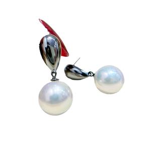 S925 <b>Silver</b> DIY <b>Pearl</b> Accessories Smooth <b>Silver</b> Earnail with 10-15mm Round Beads for <b>Earrings</b> 22202 Accessory - Product Image 5