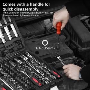 Juego de Herramientas Profesional para Reparación de Automóviles de 216 Piezas, Acero al Cromo Vanadio OEM, Estuche Rígido, Operado Manualmente, 46x32x9cm, Juego de Llaves de Tubo con Trinquete - Product Image 4