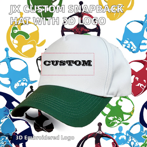 Casquette de baseball snapback personnalisée JX, logo brodé 3D, tissu en sergé de coton, 5 panneaux, sport, personnalisable, homme, quatre saisons, adultes - Product Image 2