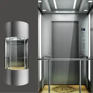 Luxury Transparent Sightseeing Panoramic Elevator Passenger Residential Home Hotel Glass Elevator Lift Kit