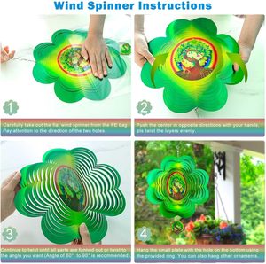 Molinetes de Viento 3D para Decoración de Jardín Exterior, Adornos Metálicos de 12 Pulgadas, Diseños Multicolores Spinfinity - Product Image 4