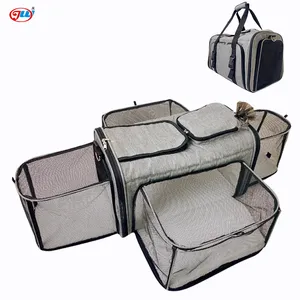 stock storage Pet Carrier Airline Approved, 4 Sides Expandable Dog Carrier, Soft-Sided Collapsible Dog Travel Bag with Removable