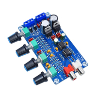 XH-M164 NE5532 Papan Preamplifier Audio Stereo AC Ganda 12V 4 Saluran Kontrol Treble Bass Keseimbangan Volume Papan Kontrol Nada