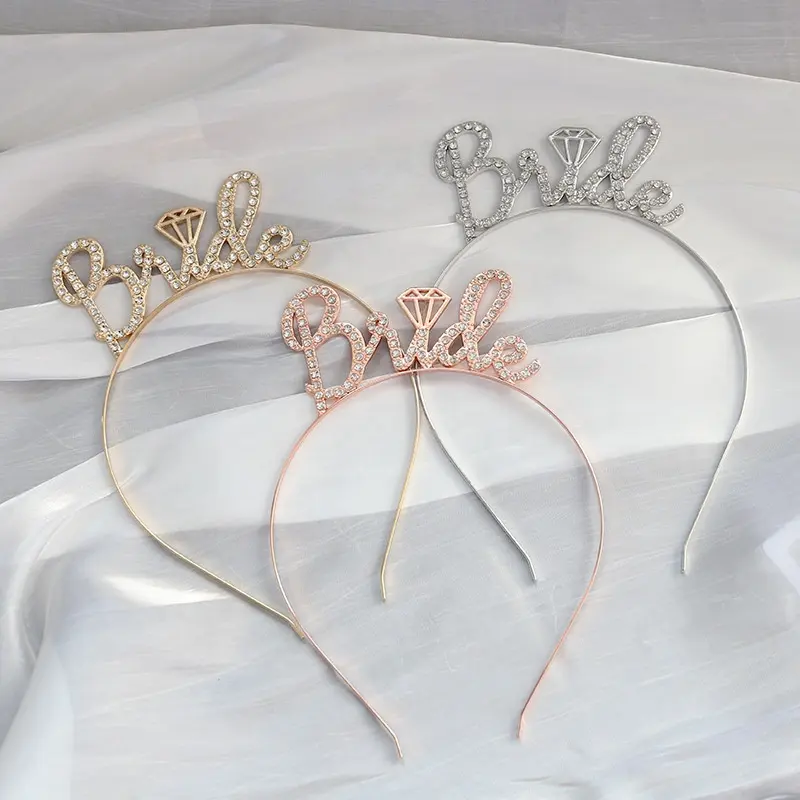 Rose Gold cô dâu Headband bachelorette trang trí bên cô dâu để được vương miện Bridal headband cho Bridal tắm