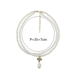 تخفيضات كبيرة على الأزياء سلسلة ذهبية بيع بالجملة مجوهرات نسائية عصرية من اللؤلؤ قلادة ضيقة من اللؤلؤ - Product Image 6