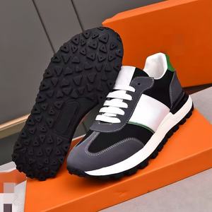 Chaussures pour hommes en cuir véritable de haute qualité, élégantes et robustes, chaussures de sport de luxe pour hommes, chaussures décontractées tendance pour la course et la marche - Product Image 1