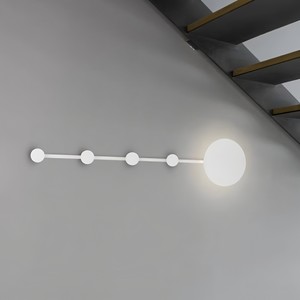 Minimalist Wall Lamp Led Light Source Round Shape Wall Mounted Type Punch Free For Bedroom Entryway Storage <b>Shelf</b> - Product Image 3