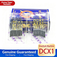 2 aiguilles Flying Tiger DCX1 pour machine à surjeter, aiguilles à coudre industrielles DC*1