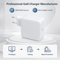 Cargador de Pared GaN PD de 100W, Adaptador de Corriente USB-C de un Solo Puerto, Enchufe Fijo Estadounidense, Carga Rápida para Dispositivos Electrónicos de Consumo