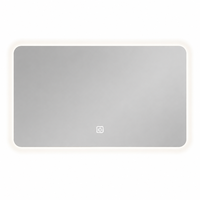 Miroir intelligent LED carré moderne de luxe personnalisé, indice de protection IP44, fonction anti-buée, finition dorée PVD, écran tactile pour salle de bain, usage hôtelier