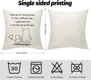 Mamma copricuscino regalo divertente festa della mamma mamma orso federa dalla figlia dal figlio cuscino decorativo di lino Cusas 18x18 pollici - Product Image 4