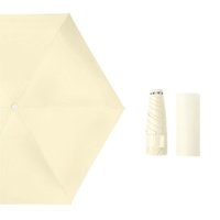 Parapluie rétractable pliable compact portable avec poignée télescopique en tissu nylon 190T - Protection solaire pour femmes et hommes, résistant aux UV