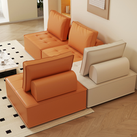 Canapé modulaire sectionnel, canapé moderne sans accoudoirs avec coussin de dossier amovible bjflamingo, fauteuil de sol