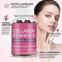 Complément alimentaire en gommes OEM pour le blanchiment de la peau, au collagène marin, pour une peau éclatante, Halal, Biotine, Vitamine C, Gommes au collagène pour les soins de la peau