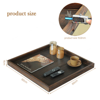 Plateau cadeau carré en bois de 60 cm, plateau de rangement en bois pour servir