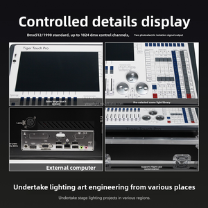 14.1 inch màn hình cảm ứng DMX Thạch Anh Chiếu sáng điều khiển giao diện điều khiển xách tay 4dmx Đầu ra 1Gigabit <span class=keywords><strong>Ethernet</strong></span> DVI-D MIDI đầu vào - Product Image 5