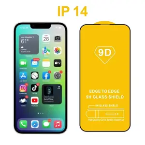 Pelindung Kaca Ponsel Anti Gores 2.5D 9D Pelindung Layar Kaca Tempered untuk iPhone 14 14Pro Max