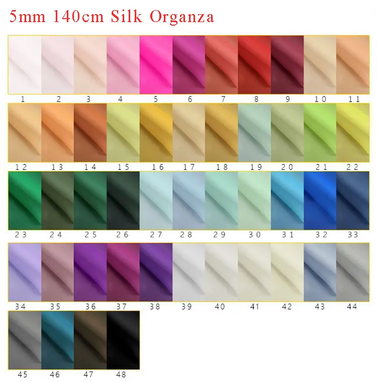 5.5mm natural white silk organza silk fabric wedding formal dress organza silk fabric