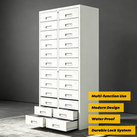 Armoire de classement métallique blanche à 24 tiroirs verrouillable pour bureau, hôpital, laboratoire, école - Vente en gros