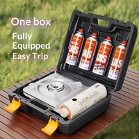 Réchaud à gaz butane magnétique ultra-fin et portable, résistant au vent, pour camping en extérieur, pique-nique, capacité 3-5 personnes, prêt pour la fondue
