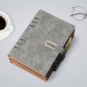 Custom A5 Binder Leather Business Notebook 100 Sheet PU Loose-<b>Leaf</b> Planner with Magnetic Buckle for School Use - Product Image 5