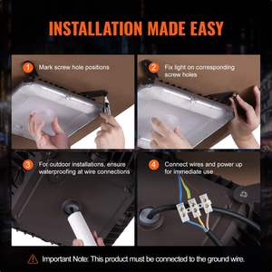 80W 8800LM 5000K Luz diurna al aire libre LED Canopy Lights 4 Pack Elegante Canopy Lighting - Product Image 6