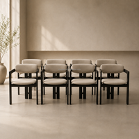 Chaise de salle à manger en bois noir de qualité commerciale, fauteuil d'appoint moderne et minimaliste rembourré, mobilier d'extérieur pour hôtels et restaurants