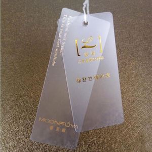 Customized Clothing Garment Hanging Card Transparent Frosted PVC Hang Tag Plastic Clothes Tags for Men's T-Shirts - Product Image 3