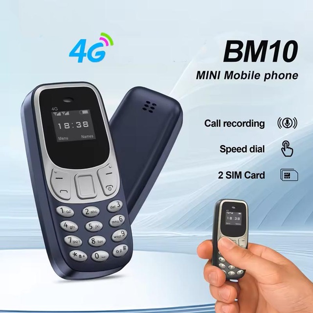 4G M10LTE Mini Mobile Phone 2 SIM Card Earphone Voice Dialer Low Radiation Portable Multi Language Small Cellphone