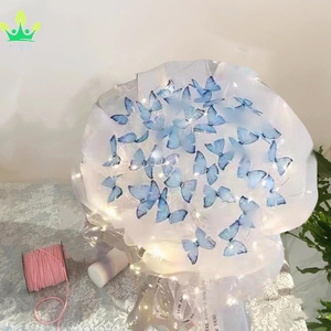 Fiori <span class=keywords><strong>artificiali</strong></span> fai da te <span class=keywords><strong>Kit</strong></span> di arte artigianale 33 pz bouquet di farfalle con luci a LED per principianti <span class=keywords><strong>Kit</strong></span> di artigianato regalo floreale per matrimonio - Product Image 1