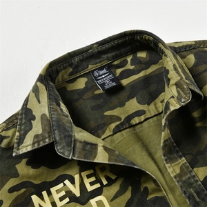 OEM Wholesale Custom Logo Cotton Washed Lightweight <b>Camo</b> <b>Men's</b> Shirt Twill <b>Jacket</b> - Product Image 3