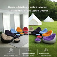 Fauteuil inclinable gonflable Lazy Beanbag, canapé-lit pliable avec pompe à pied, pour l'extérieur, en PVC écologique, design moderne et minimaliste