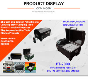 <span class=keywords><strong>Barbecue</strong></span> fumoir combiné portable en acier inoxydable de qualité supérieure, sans fumée, à granulés de bois, avec protection haute pression pour les fêtes en plein air - Product Image 5