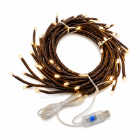 Guirlande lumineuse USB en forme de branche de 1,8 m avec 96 LED et 8 modes d'éclairage pour décoration murale intérieure et fêtes