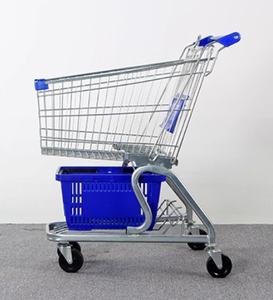 Chariots de courses à double couche pour supermarchés, commerce extérieur, pour acheter des légumes, structure en maille de tissu - Product Image 4