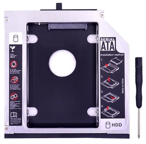 Boîtier de disque dur en aluminium 2,5'' SATA 3.0 de 12,7 mm pour SSD, compatible avec <span class=keywords><strong>Lenovo</strong></span> <span class=keywords><strong>ThinkPad</strong></span> T420 T430 <span class=keywords><strong>T520</strong></span> T530 DVD-ROM - Product Image 1