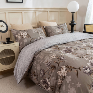 <span class=keywords><strong>Funda</strong></span> de edredón y <span class=keywords><strong>funda</strong></span> de almohada de tres piezas con estampado de plantas y flores europeas y americanas, juego de cama para uso doméstico y de boda - Product Image 2